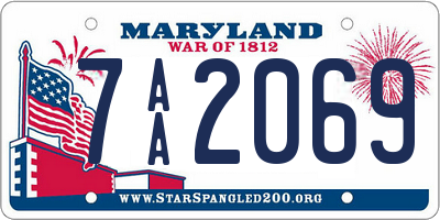 MD license plate 7AA2069