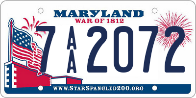 MD license plate 7AA2072