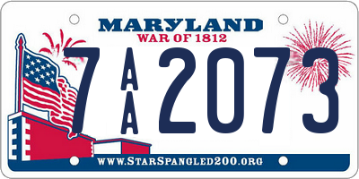 MD license plate 7AA2073