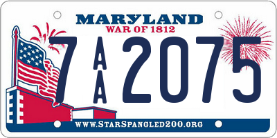 MD license plate 7AA2075