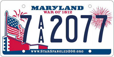 MD license plate 7AA2077