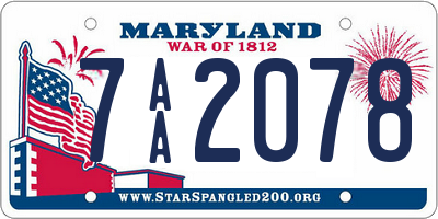 MD license plate 7AA2078