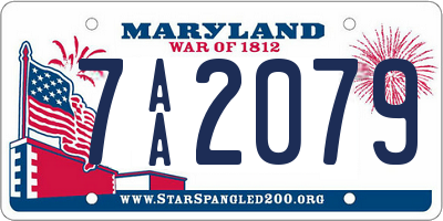 MD license plate 7AA2079