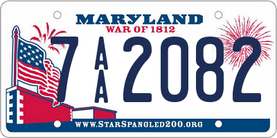 MD license plate 7AA2082