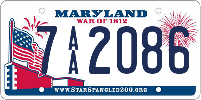 MD license plate 7AA2086