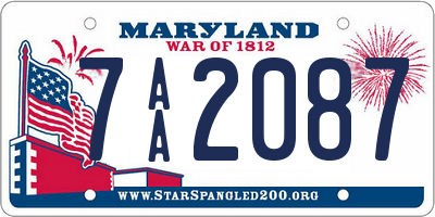 MD license plate 7AA2087