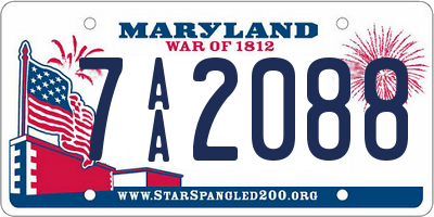 MD license plate 7AA2088