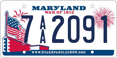 MD license plate 7AA2091