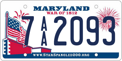 MD license plate 7AA2093