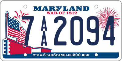 MD license plate 7AA2094