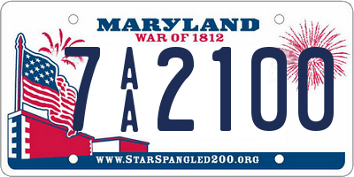 MD license plate 7AA2100