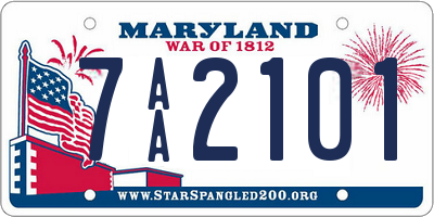 MD license plate 7AA2101