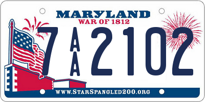 MD license plate 7AA2102