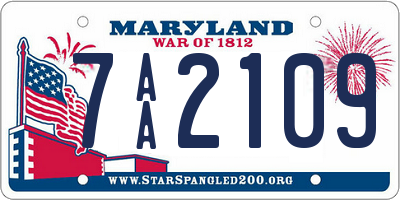 MD license plate 7AA2109