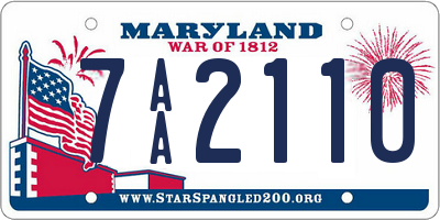 MD license plate 7AA2110