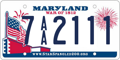 MD license plate 7AA2111