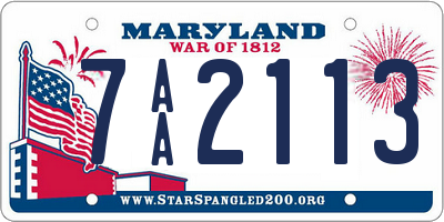 MD license plate 7AA2113