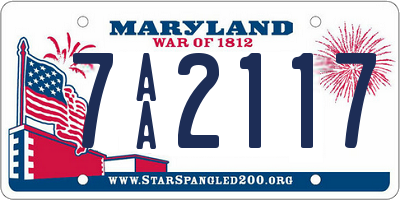 MD license plate 7AA2117