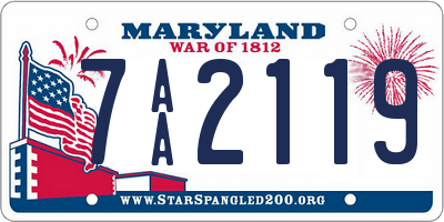 MD license plate 7AA2119