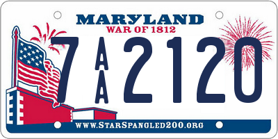 MD license plate 7AA2120