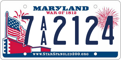 MD license plate 7AA2124