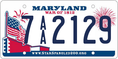 MD license plate 7AA2129