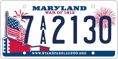 MD license plate 7AA2130