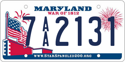 MD license plate 7AA2131