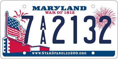 MD license plate 7AA2132