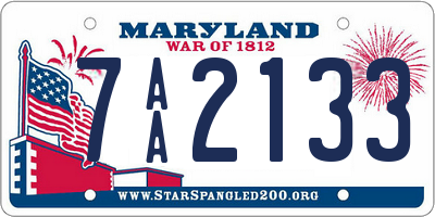 MD license plate 7AA2133