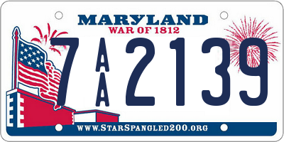 MD license plate 7AA2139