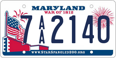 MD license plate 7AA2140