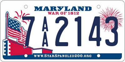 MD license plate 7AA2143