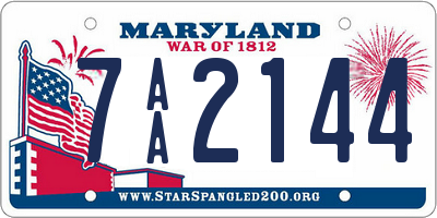 MD license plate 7AA2144