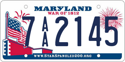 MD license plate 7AA2145