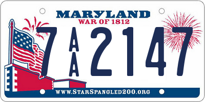 MD license plate 7AA2147