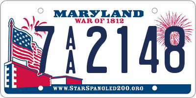 MD license plate 7AA2148