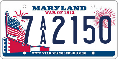 MD license plate 7AA2150