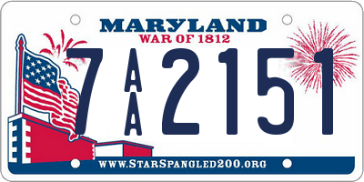 MD license plate 7AA2151