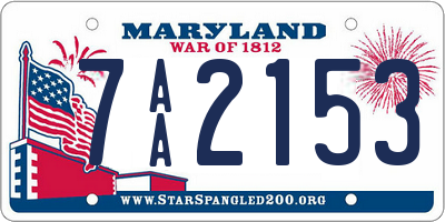 MD license plate 7AA2153