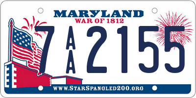 MD license plate 7AA2155