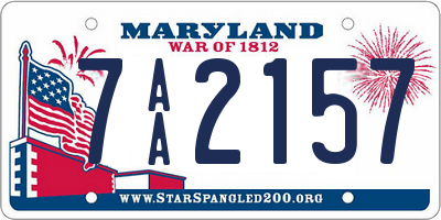 MD license plate 7AA2157