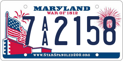 MD license plate 7AA2158