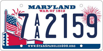 MD license plate 7AA2159