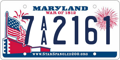 MD license plate 7AA2161