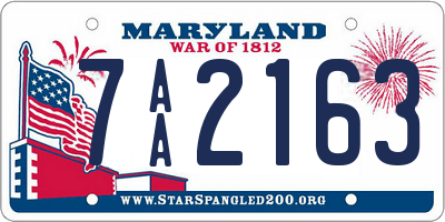 MD license plate 7AA2163