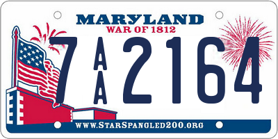 MD license plate 7AA2164