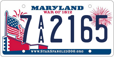 MD license plate 7AA2165