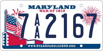 MD license plate 7AA2167