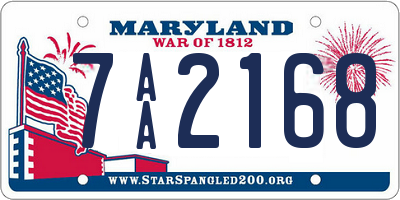 MD license plate 7AA2168